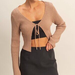 COMING SOON IN TRANSITION BROWN FRONT TIE TOP